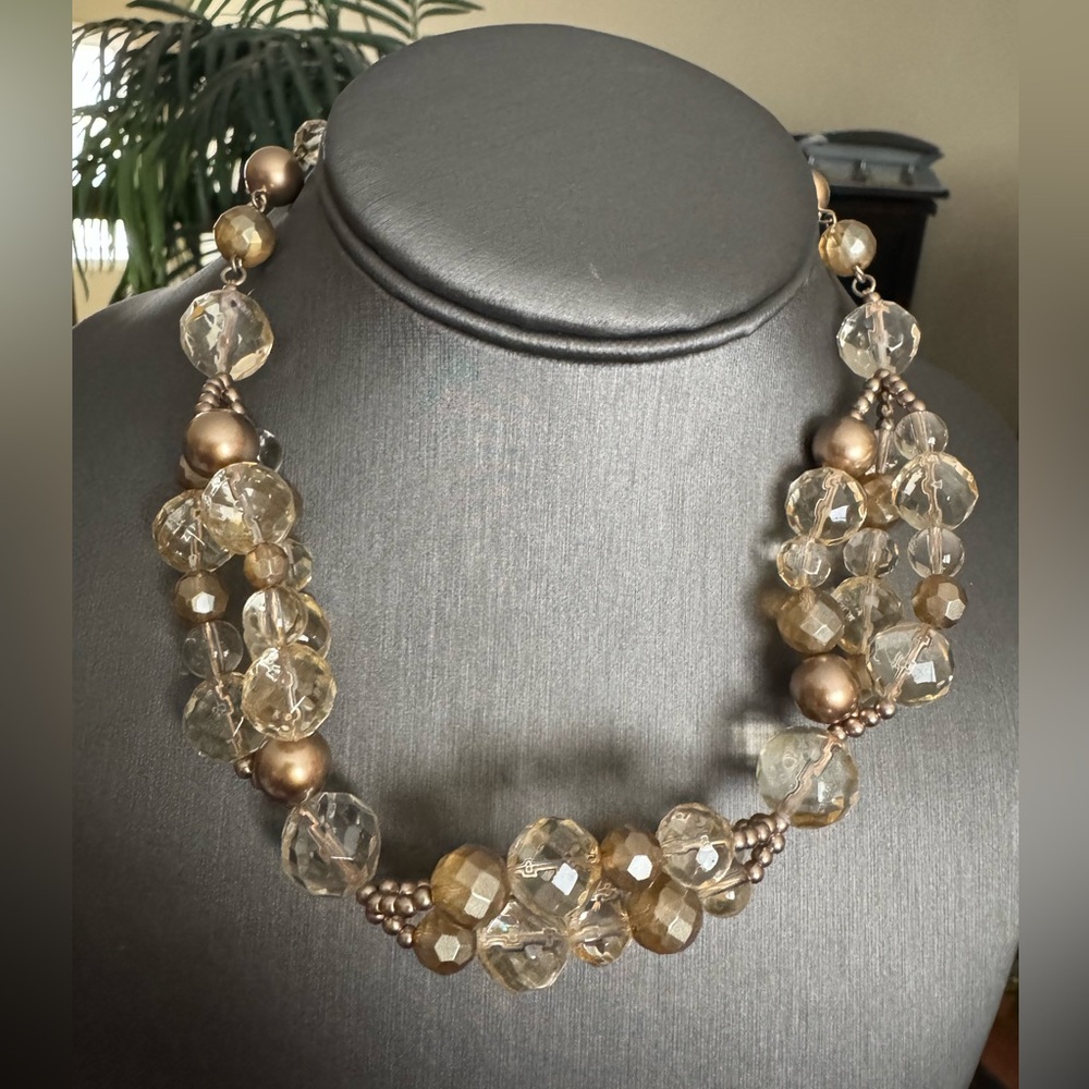 New champagne crystal necklace
